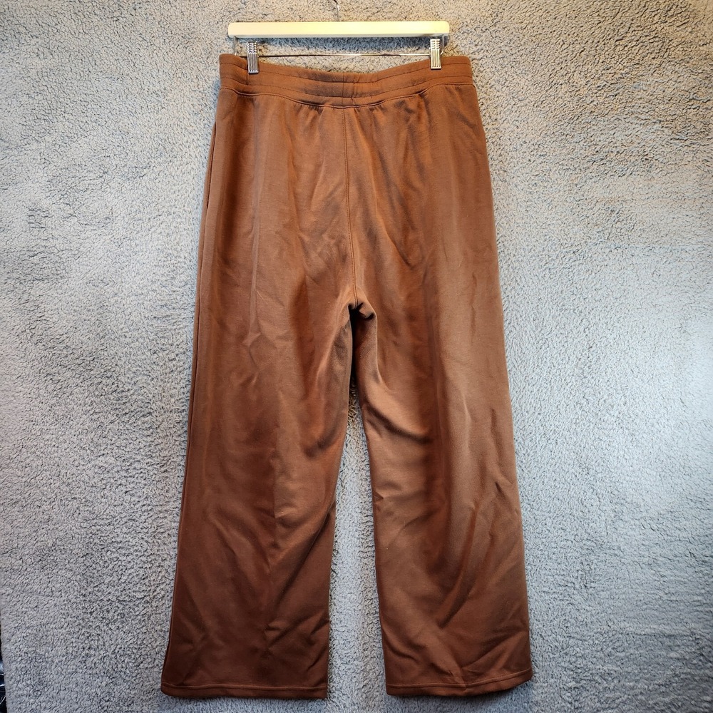 Anrabess Pants Womens XL Brown Stretch High Rise Straight Leg Drawstring Comfy - Picture 7 of 10